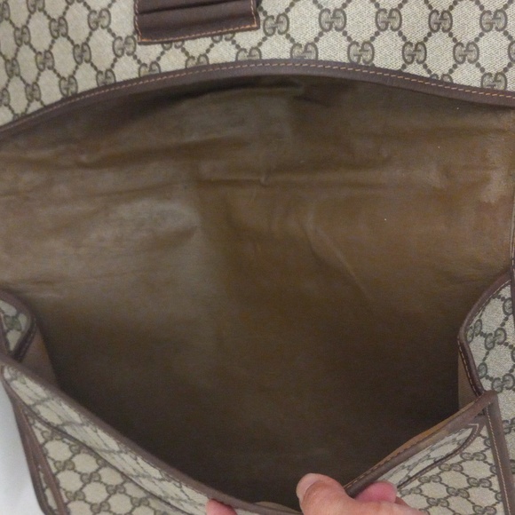Authentic Vintage Gucci GG Monogram Supreme Sherry Web Ophidia Portfolio Laptop - Picture 10 of 11